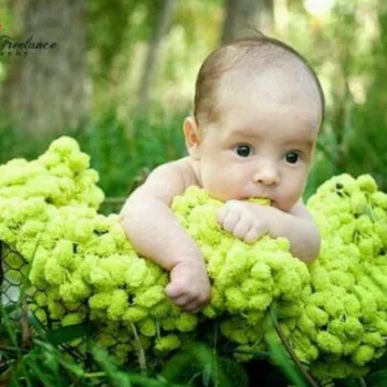 Neonatal צילום שמיכת תינוק צילום רקע שמיכת ילדים מאה ימים צילום כדור ירוק שמיכה